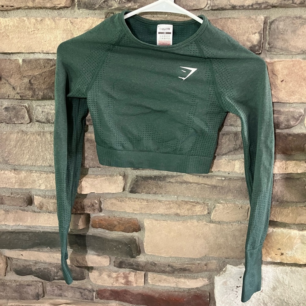 Gymshark Forest Green Long Sleeve Crop Top